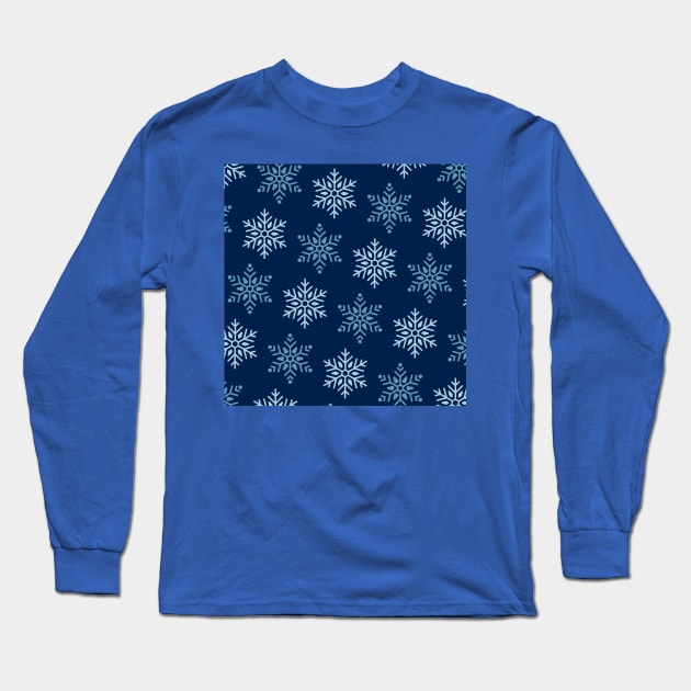 Cute Snowflake pattern (christmas snowflake pattern, winter simple snowflake pattern, winter snowflake pattern, simple snowflake pattern) Long Sleeve T-Shirt by Thepurplepig